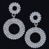 Rhinestone Dangle Earrings – Polished Metal
