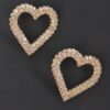 Heart Rhinestone Button Earrings – Sparkling Heart Studs
