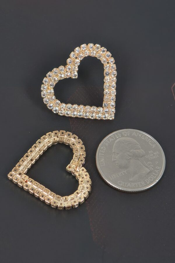 Heart Rhinestone Button Earrings – Sparkling Heart Studs