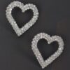 Heart Rhinestone Button Earrings – Sparkling Heart Studs