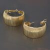Wide Metal Hoop Earrings – Sculptural Polished Hoops