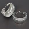 Wide Metal Hoop Earrings – Sculptural Polished Hoops