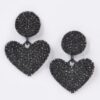 Heart Rhinestone Dangle Earrings – 1.25 x 2 in