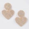 Heart Rhinestone Dangle Earrings – 1.25 x 2 in