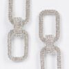 Double-Rectangle Rhinestone Drop Earrings