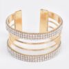 Rhinestone Metal Cuff Bracelet – Polished Open Cuff