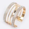 Rhinestone Metal Cuff Bracelet – Polished Open Cuff
