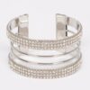 Rhinestone Metal Cuff Bracelet – Polished Open Cuff