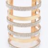 Rhinestone Metal Cuff – Polished Open Bracelet