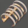 Rhinestone Metal Cuff – Polished Open Bracelet
