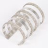 Rhinestone Metal Cuff – Polished Open Bracelet