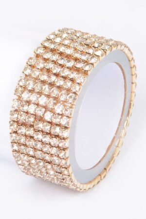 Shiny Rhinestone Bracelet – Polished Metal Sparkle