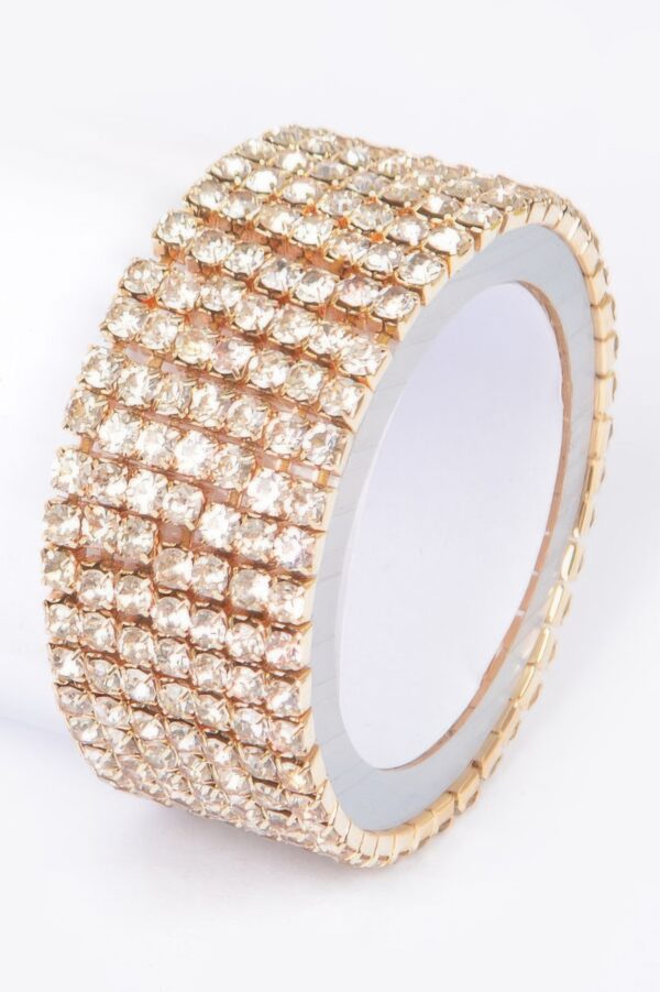Shiny Rhinestone Bracelet – Polished Metal Sparkle