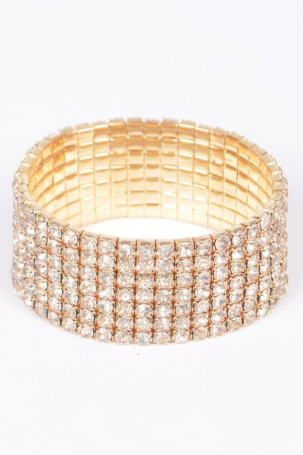 Shiny Rhinestone Bracelet – Polished Metal Sparkle