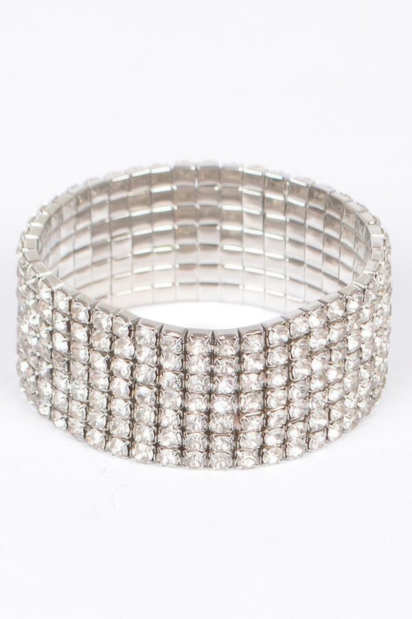 Shiny Rhinestone Bracelet – Polished Metal Sparkle