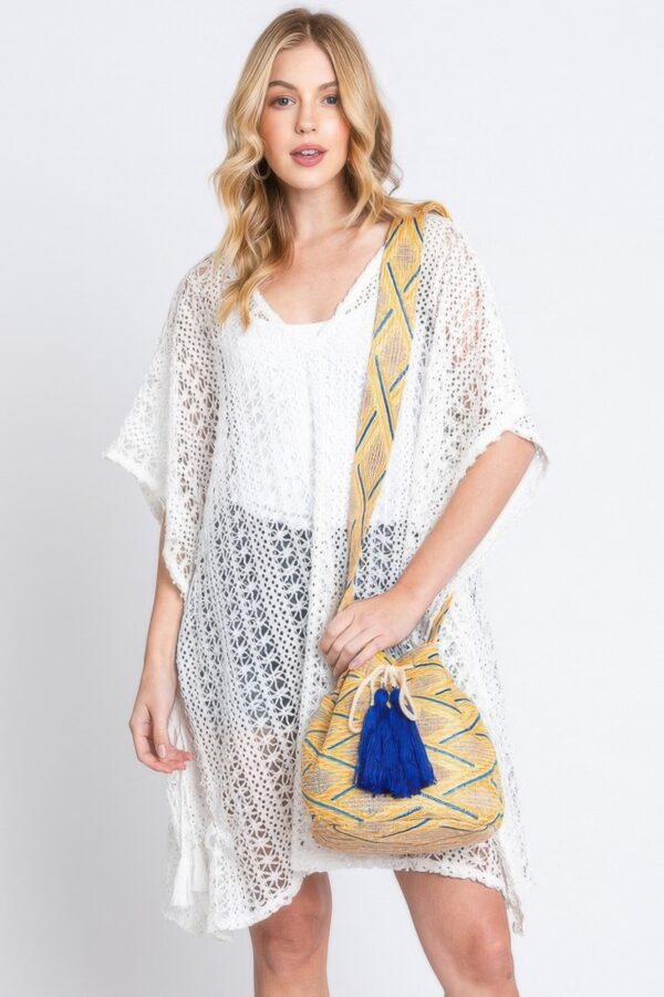 Aztec Bucket Bag with Adjustable Patterned Strap