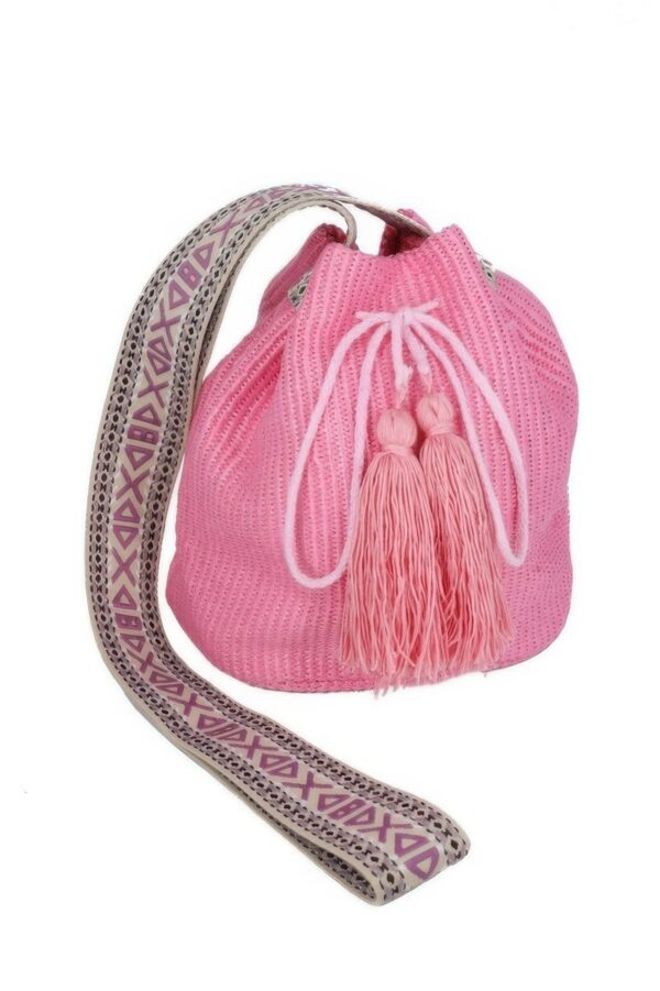 Solid Bucket Bag with Aztec Strap – Polypropylene