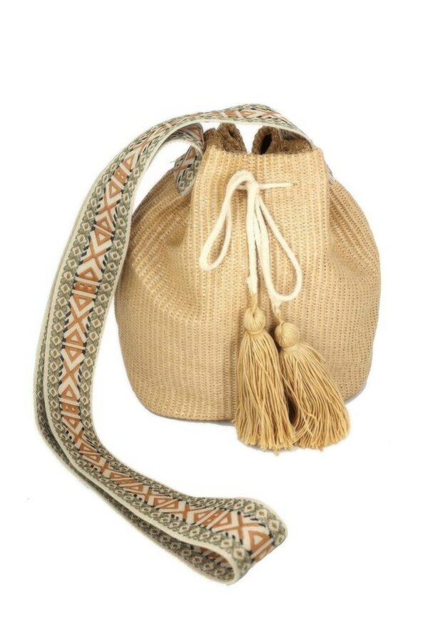 Solid Bucket Bag with Aztec Strap – Polypropylene