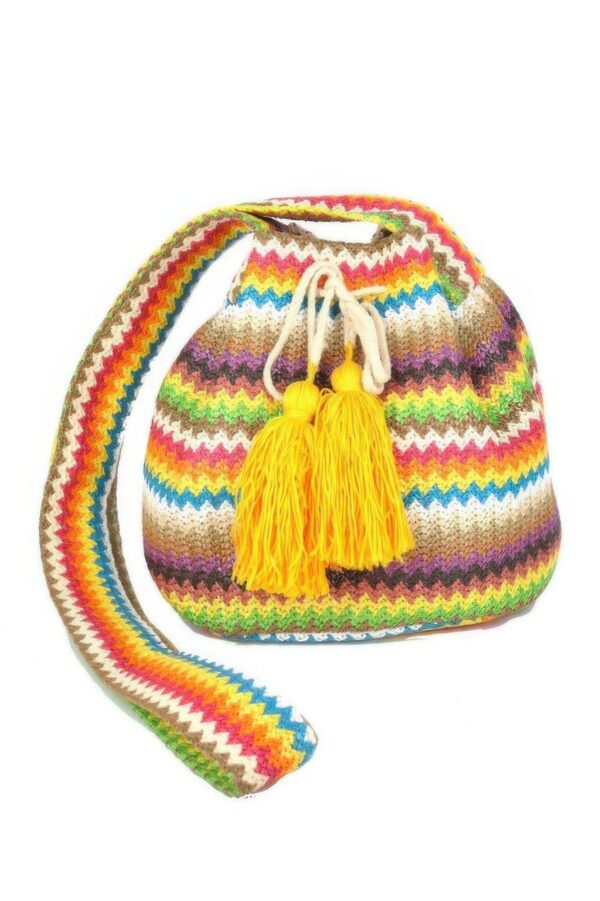 Chevron Stripe Bucket Bag – Vibrant Multi Color