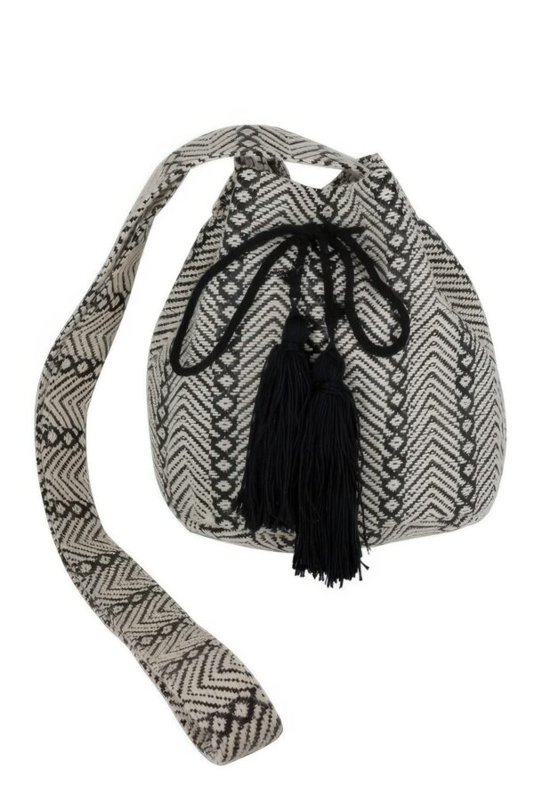 Geometric Pattern Bucket Bag – Structured Design