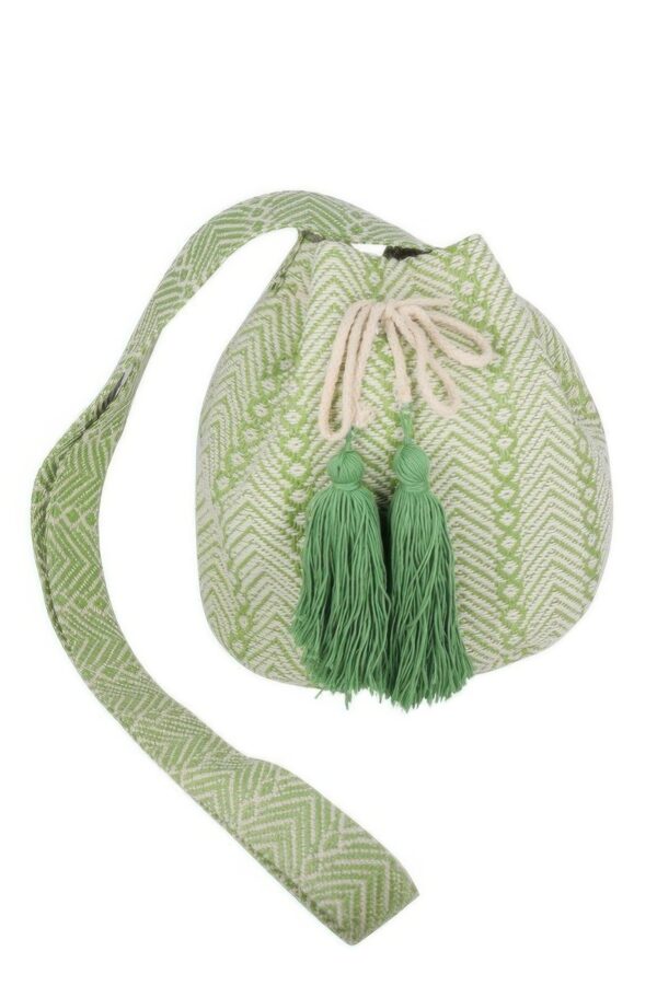 Geometric Pattern Bucket Bag – Structured Design