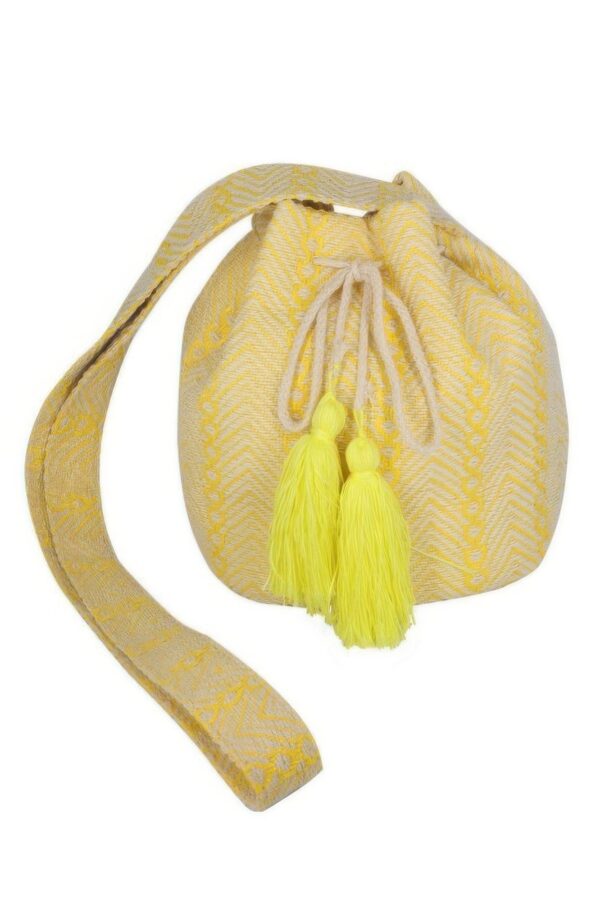 Geometric Pattern Bucket Bag – Structured Design