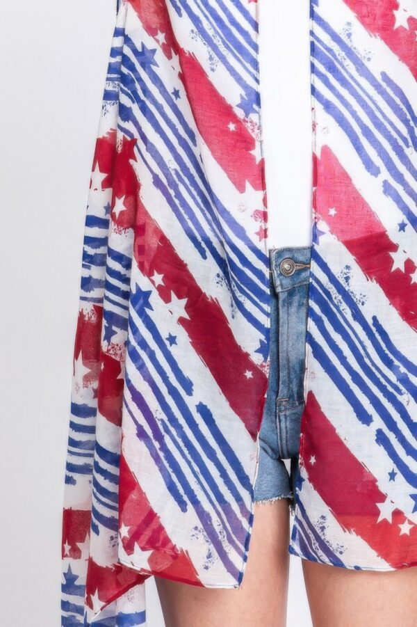 Diagonal Stars & Stripes Open-Front American Flag Vest
