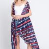Diagonal Stripes & Stars Print Sleeveless Vest