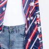 Diagonal Stripes & Stars Print Sleeveless Vest