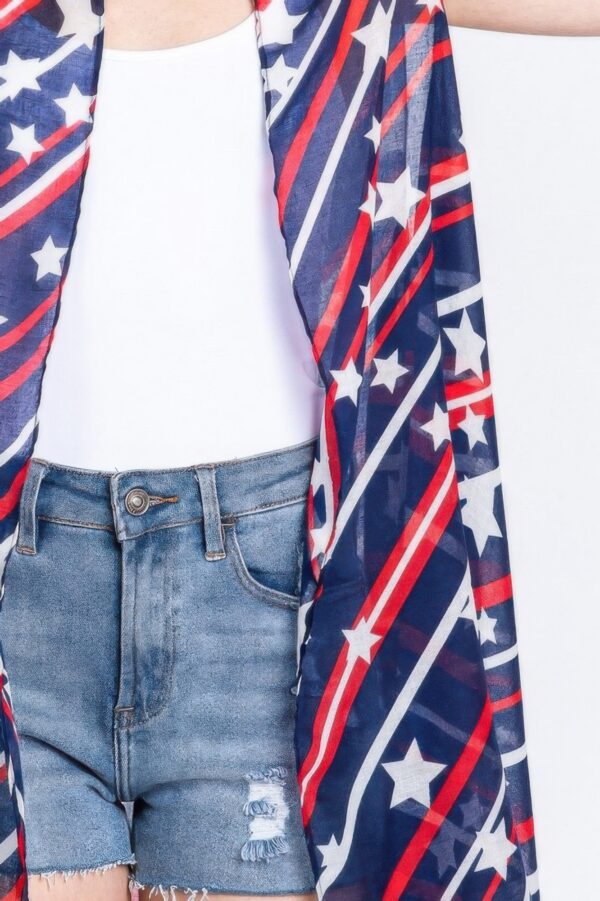 Diagonal Stripes & Stars Print Sleeveless Vest