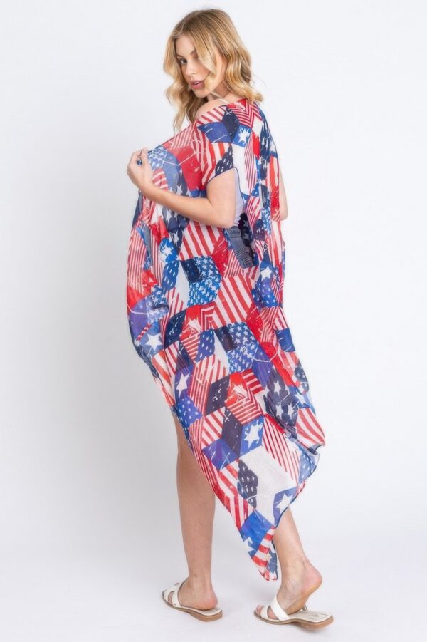 American Flag Multi-Pattern Open-Front Vest