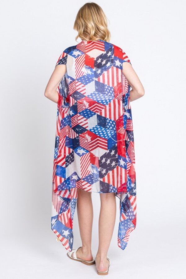 American Flag Multi-Pattern Open-Front Vest