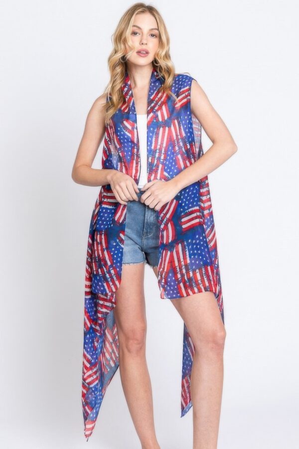 American Flag Vest – Stars & Stripes Open-Front