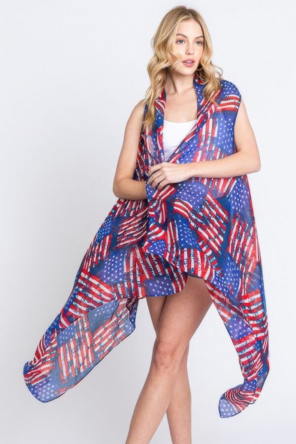 American Flag Vest – Stars & Stripes Open-Front