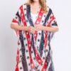 Stars & Stripes Open-Front Kimono – Patriotic Print