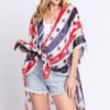 Stars & Stripes Open-Front Kimono – Patriotic Print