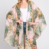 Tropical Leaves Shawl Cover-Up – Lightweight