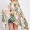 Tropical Leaves Shawl Cover-Up – Lightweight