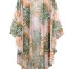 Tropical Leaves Shawl Cover-Up – Lightweight
