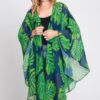 Tropical Leaves Shawl Cover-Up – Lightweight Resort Wrap