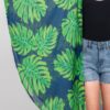 Tropical Leaves Shawl Cover-Up – Lightweight Resort Wrap