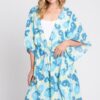 Floral Self-Tie Open-Front Swim Cover-Up