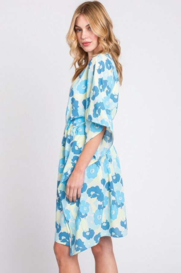 Floral Self-Tie Open-Front Swim Cover-Up
