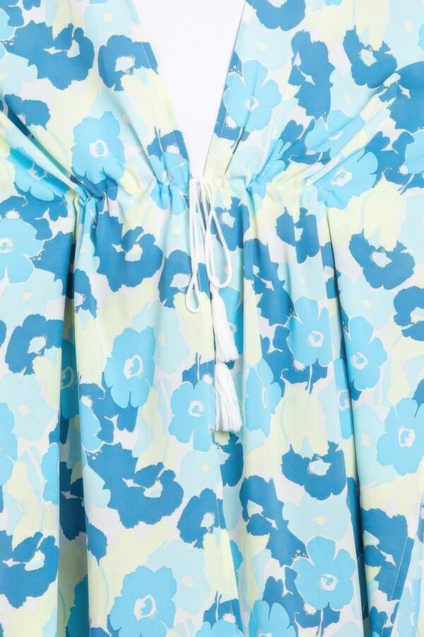 Floral Self-Tie Open-Front Swim Cover-Up