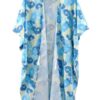 Floral Self-Tie Open-Front Swim Cover-Up