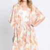 Floral Self-Tie Open-Front Swim Cover-Up