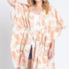 Floral Self-Tie Open-Front Swim Cover-Up