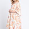 Floral Self-Tie Open-Front Swim Cover-Up