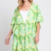 Floral Self-Tie Open-Front Swim Cover-Up