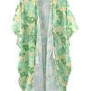 Floral Self-Tie Open-Front Swim Cover-Up